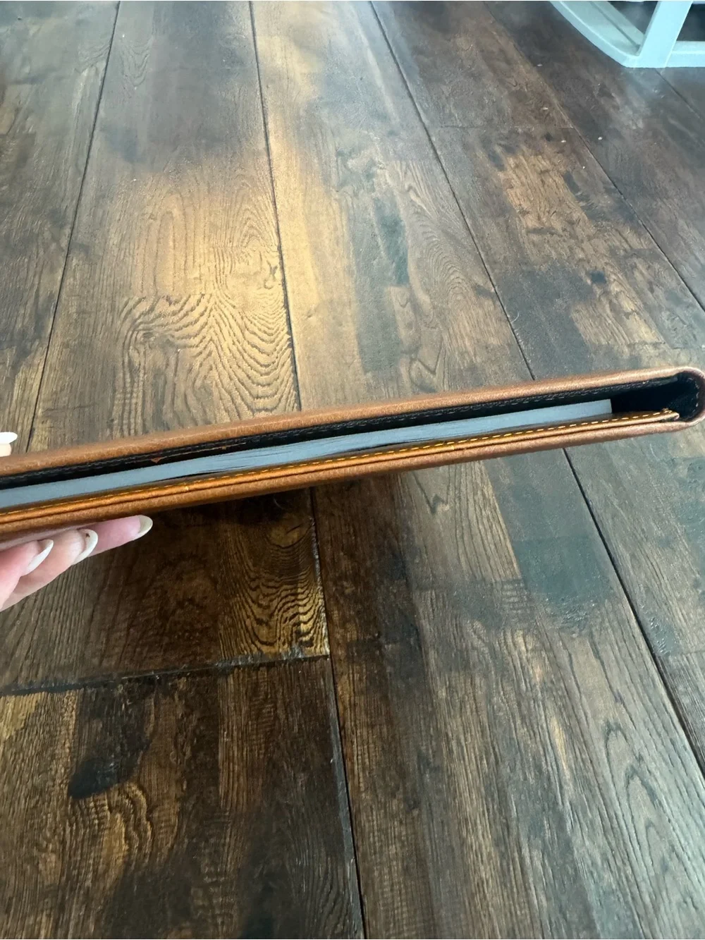 Eccolo Leather Tablet Folio in Cognac Brown